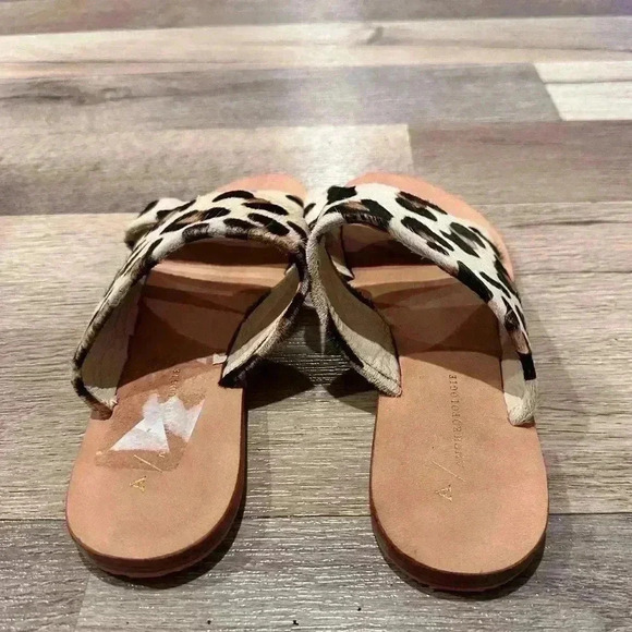 Anthropologie Womens Monica Leopard Hair Slide On Sandals Sz 36/5.5 - Picture 4 of 5